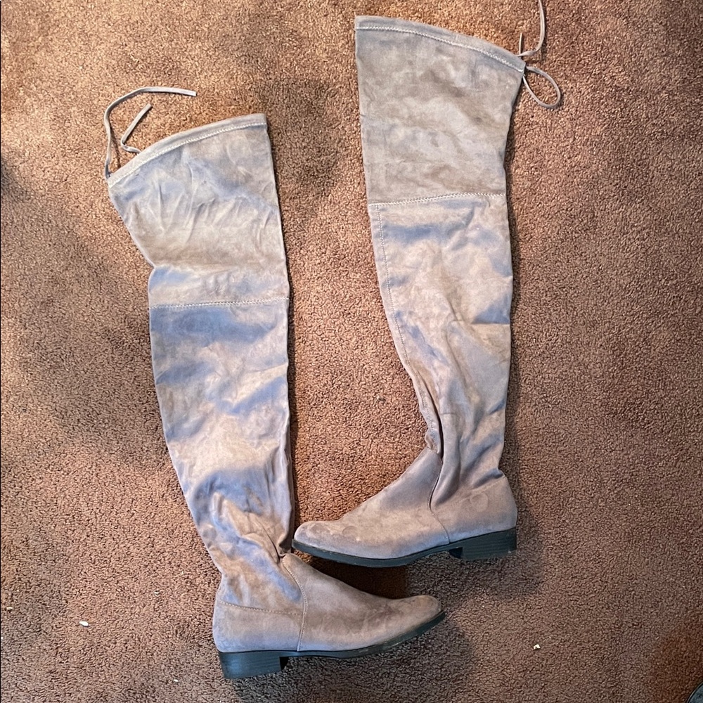 Chic Taupe Over-the-Knee Boots